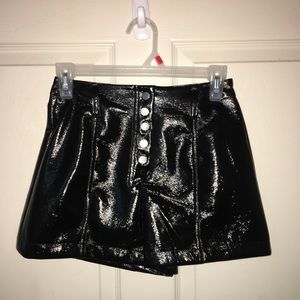 NWT Black faux leather shorts